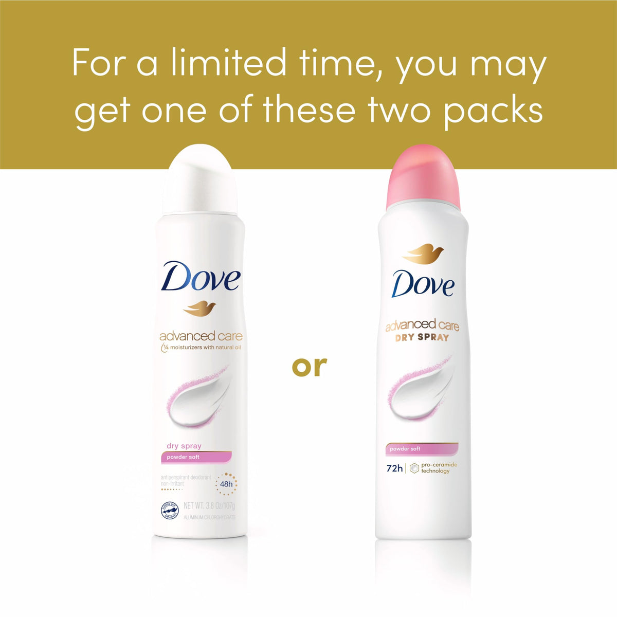 Premium Dove imported beauty and personal care dry spray deodorant