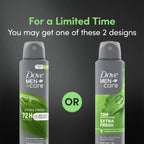 Back label of the imported Dove Men Care seventy-two hour antiperspirant showing usage instructions and product details