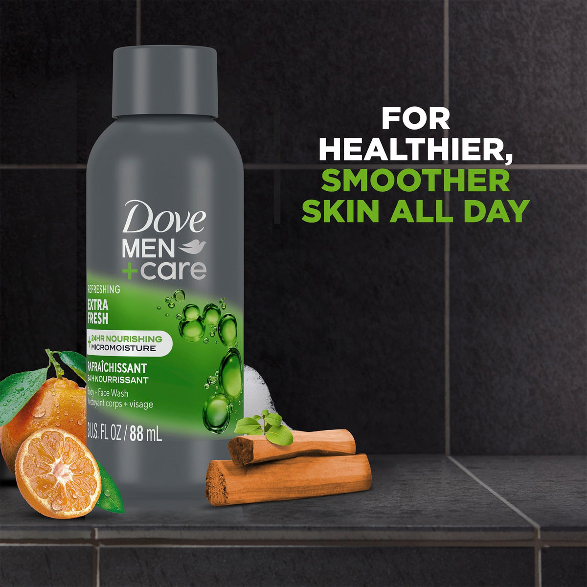 Underarm protection spray set by Dove featuring the citrus scented Triple Defense Technology branding