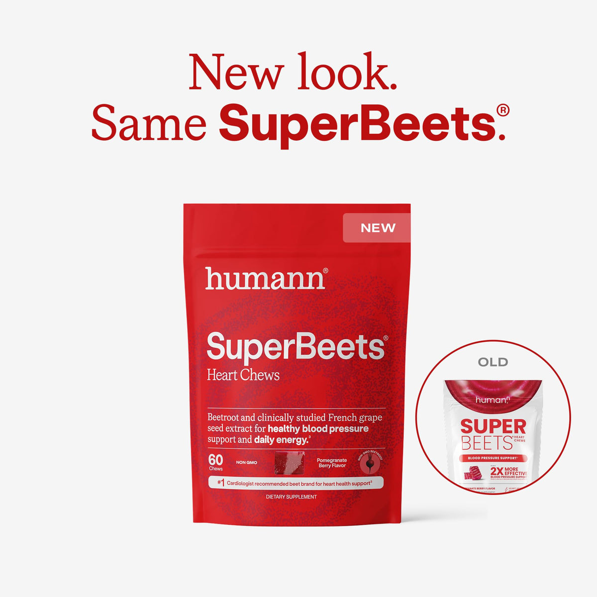 HumanN SuperBeets individually wrapped heart chews