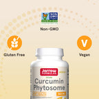 Jarrow Formulas Curcumin Phytosome Meriva 120 count bottle nutritional facts label