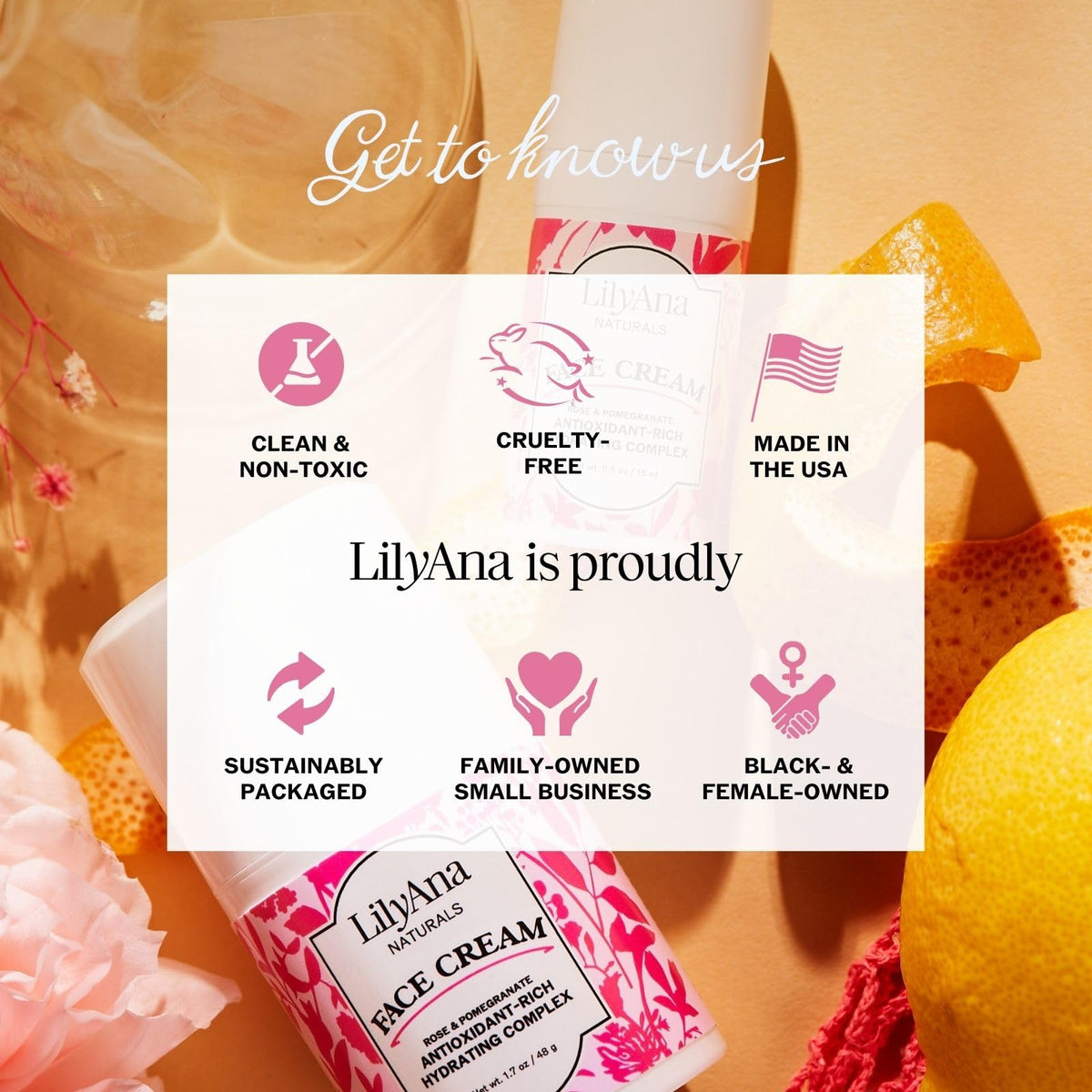 LilyAna Naturals USA imported cruelty free botanical skincare formula