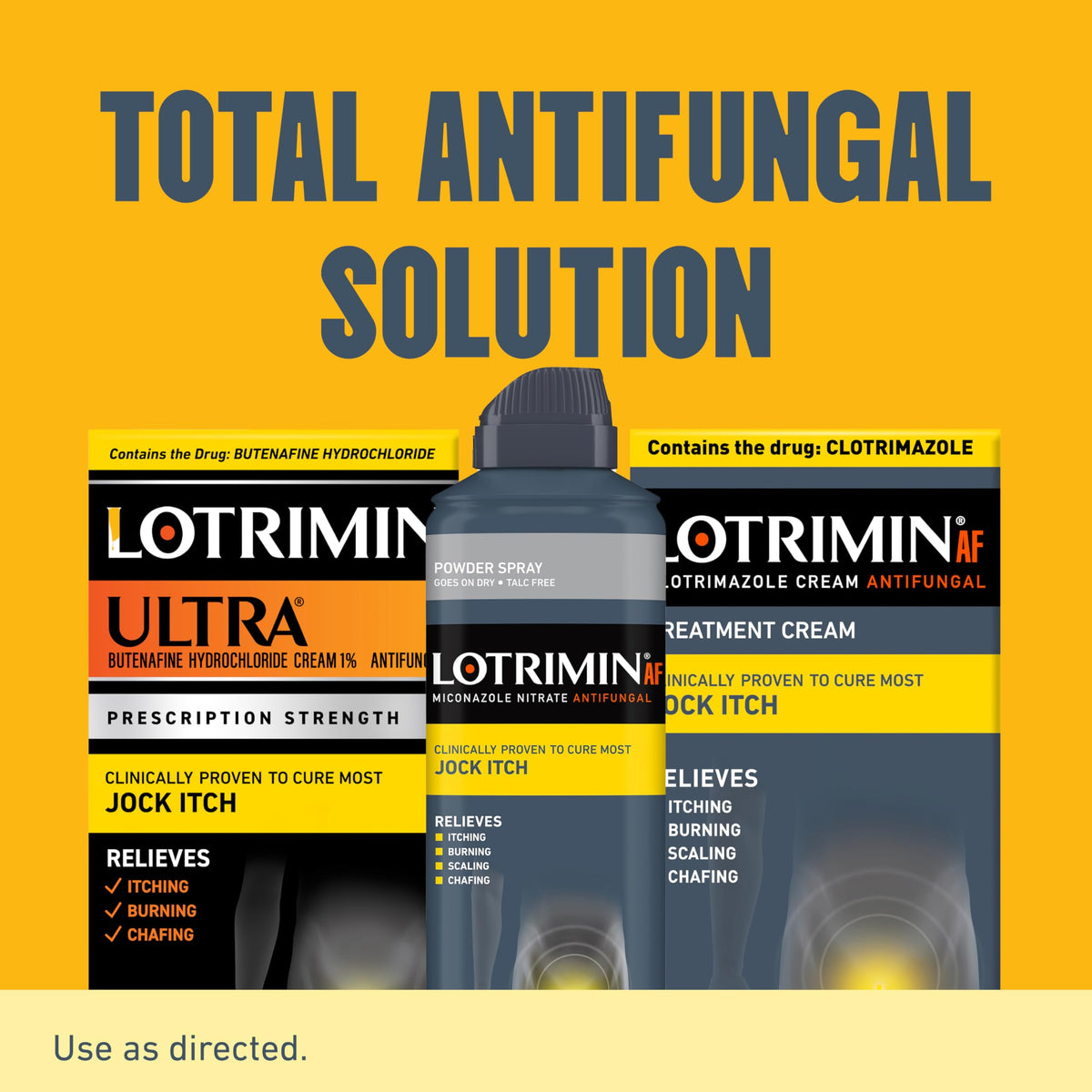Side view of Lotrimin Ultra tube detailing active antifungal ingredients