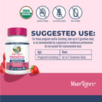 Back label of MaryRuth Organics prenatal multivitamin showing ingredients