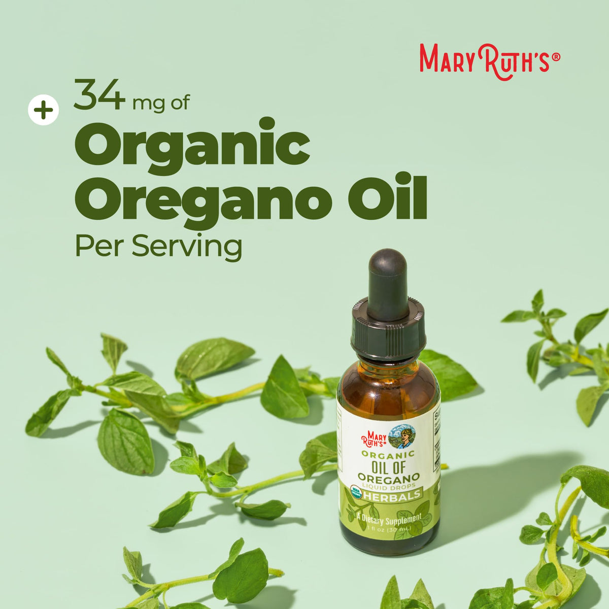 MaryRuth Organics Oil of Oregano pre-diluted with organic extra virgin olive oil