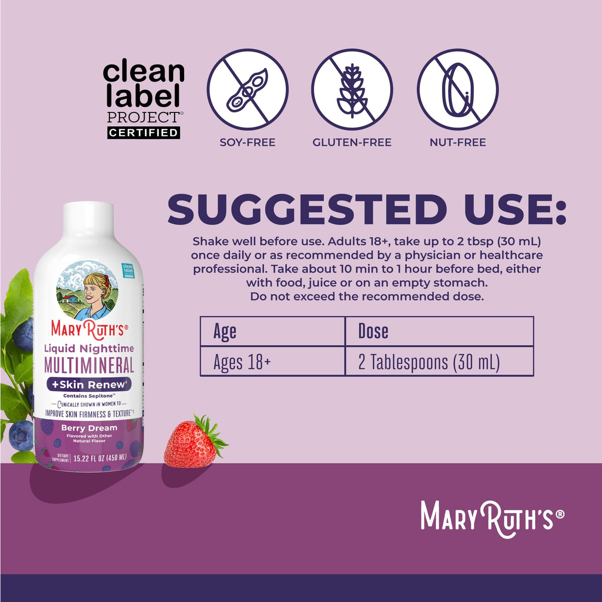 MaryRuth Organics melatonin free liquid sleep multimineral box design