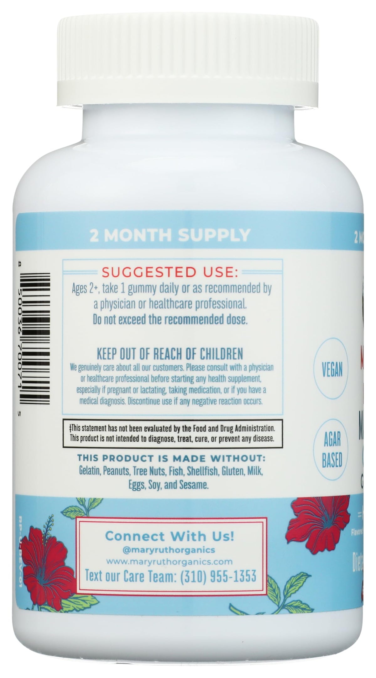 MaryRuth Organics Kids Magnesium Hibiscus flavor chewable mineral supplement for strong bones