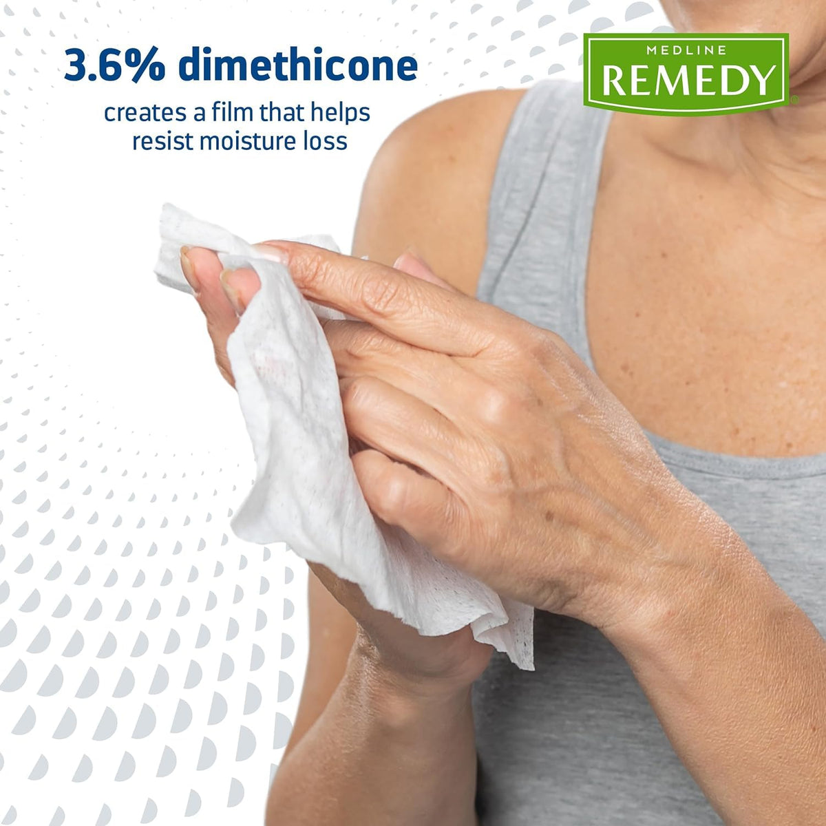 Medline Remedy barrier cloths in a stack of 8 count pack