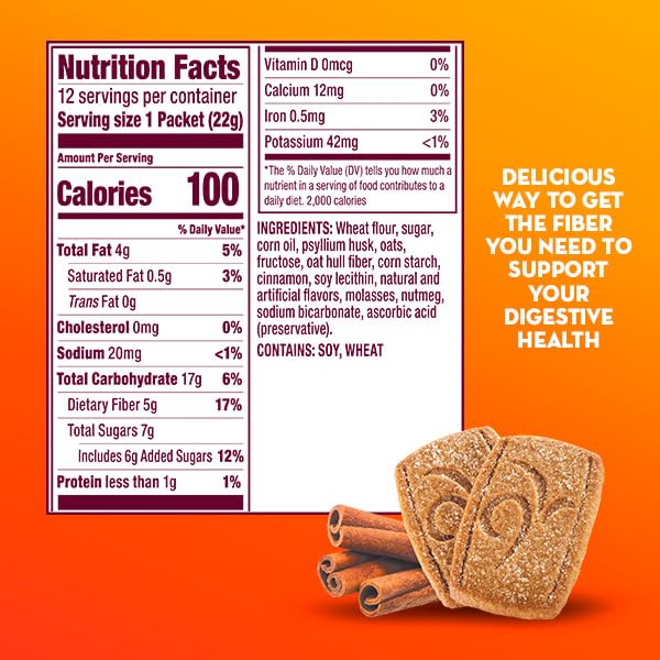 Close up of Metamucil Fiber Thins crunchy wafer