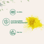 Back of Micro Ingredients quercetin dihydrate package displaying supplement facts and usage instructions