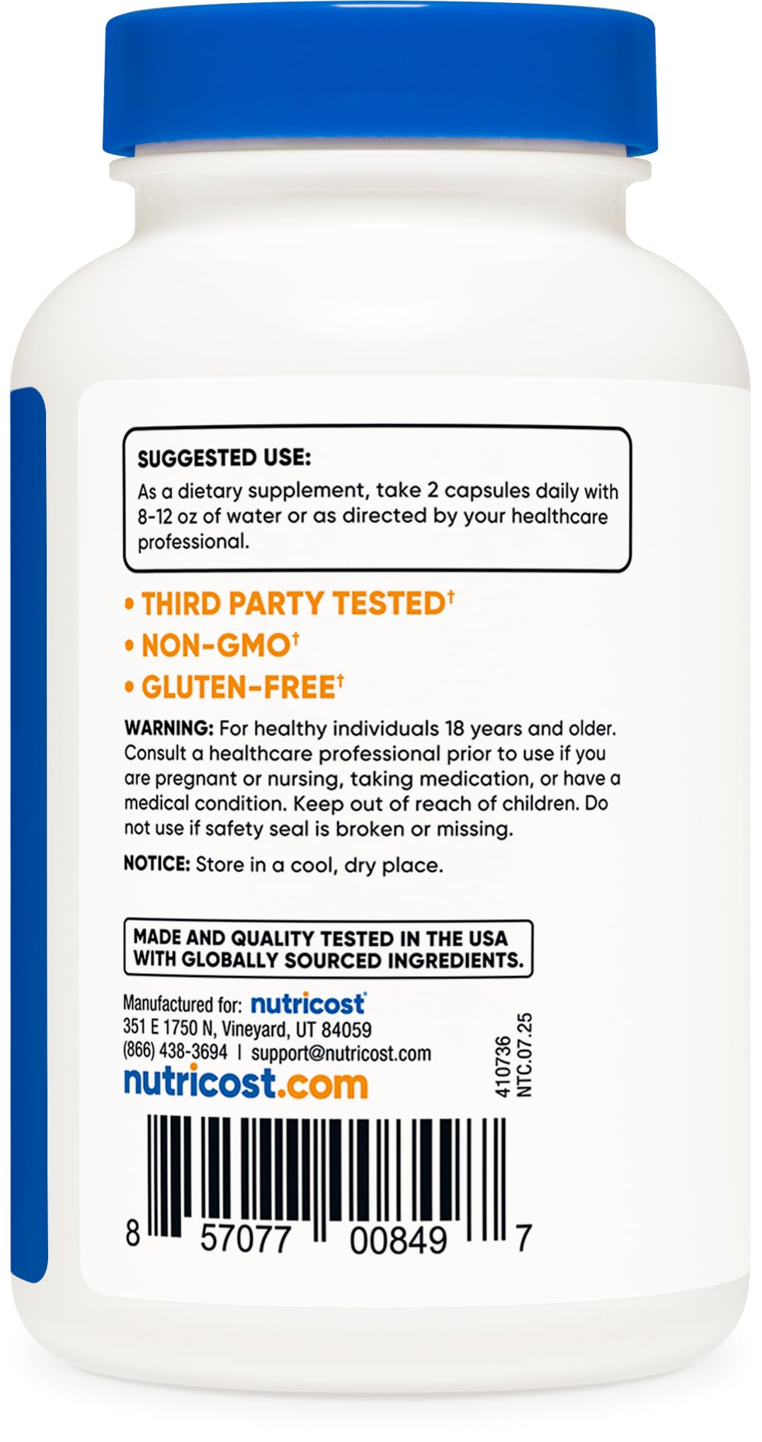 Authentic Nutricost L-Citrulline USA imported bottle