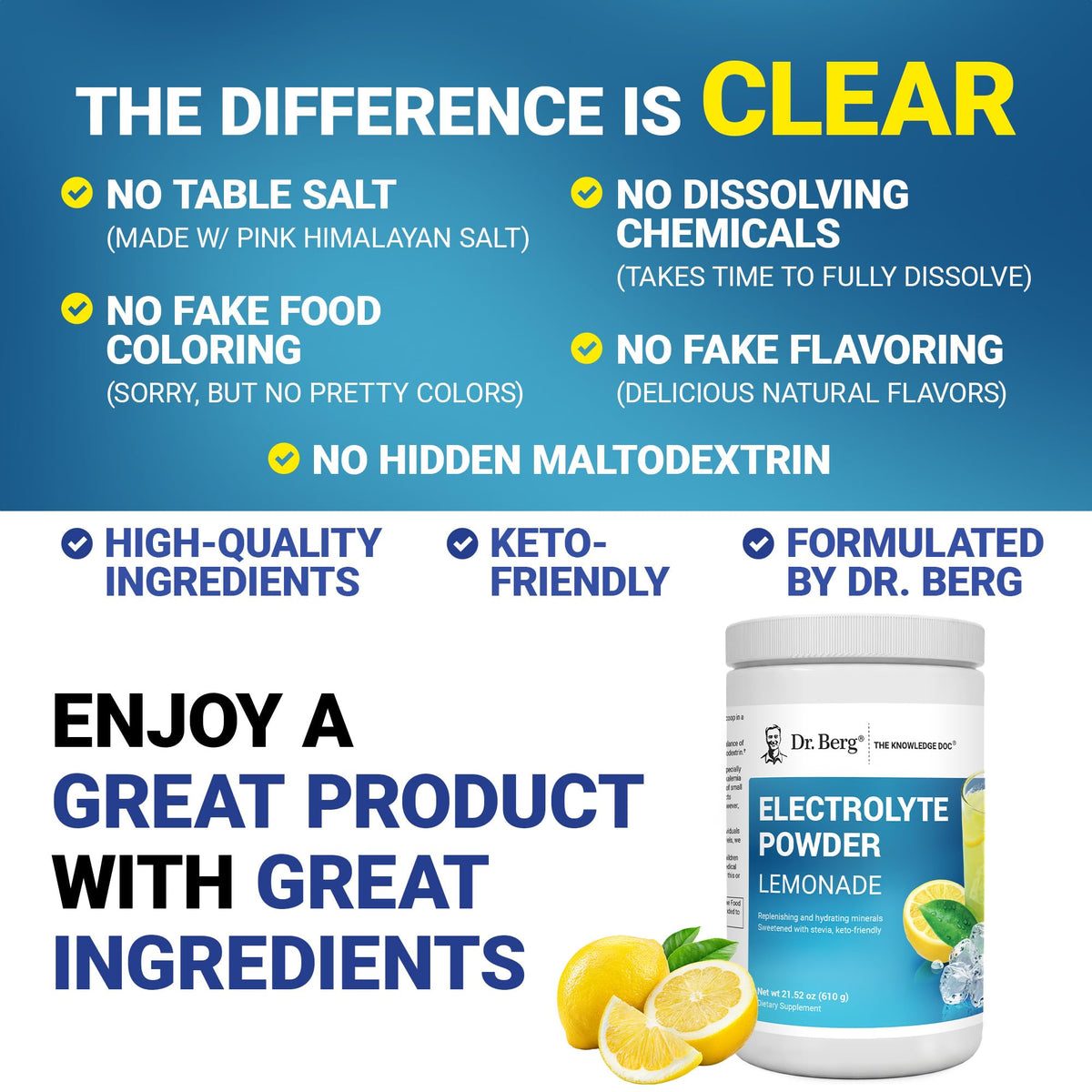 Pink Himalayan salt lemonade flavor electrolyte drink mix scoop detail