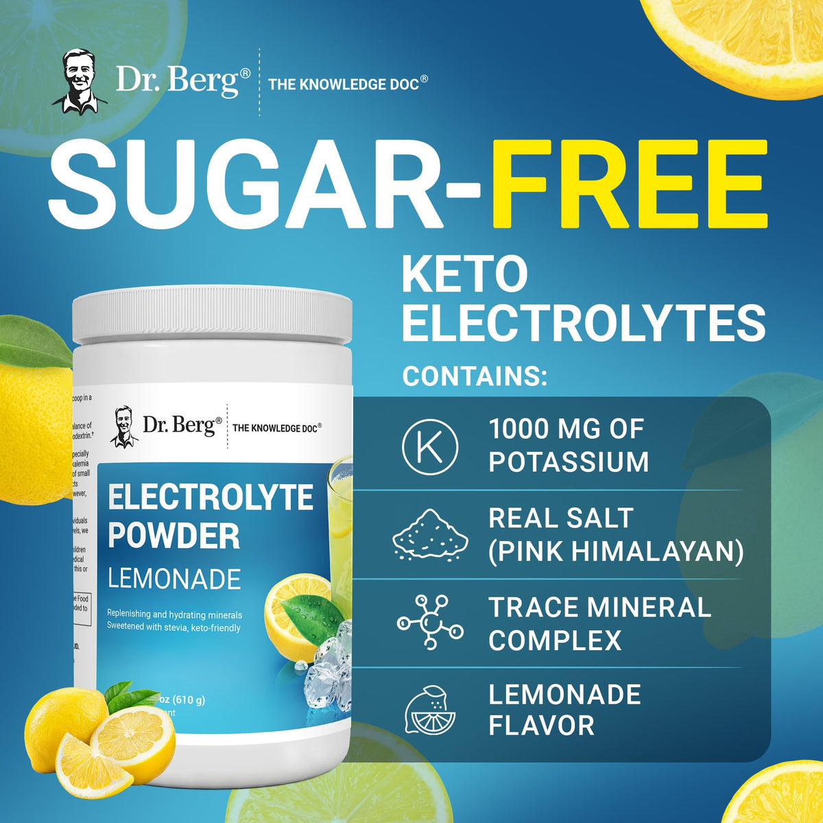 Authentic Dr. Berg nutritionals keto electrolyte drink mix seal