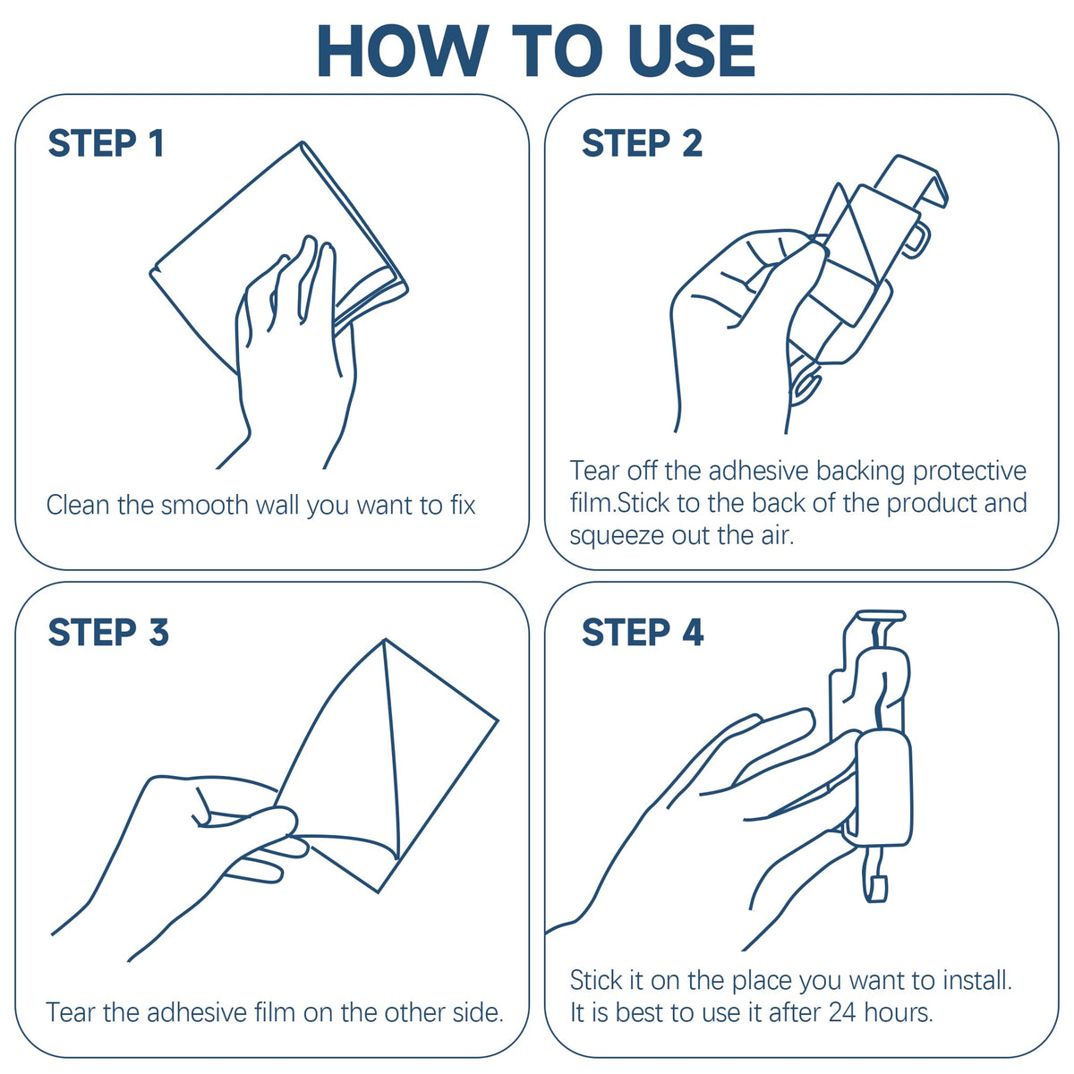 Included nano tape for tool-free CPAP holder installation