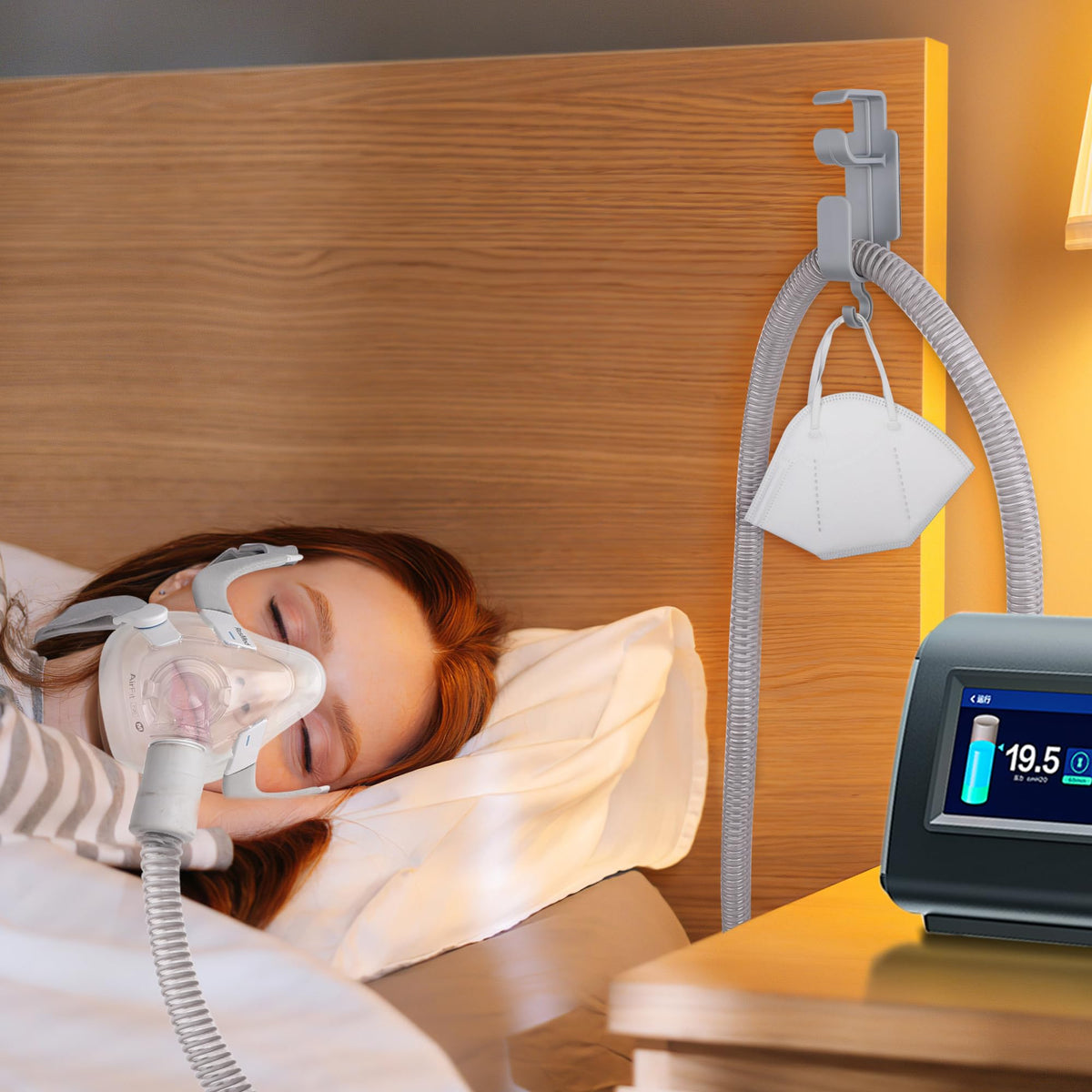 Nittiid CPAP hose holder package contents for bed organization