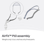 ResMed AirFit P10 blue elastic headgear side view