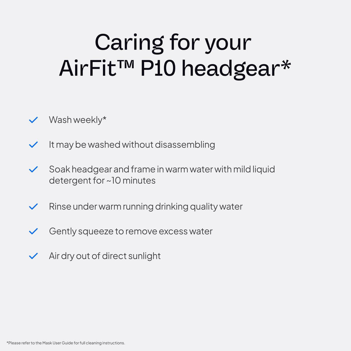 ResMed AirFit P10 headgear assembly packaged
