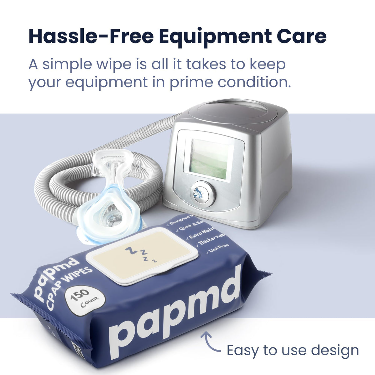 Close up of thick lint-free CPAP wipe fabric