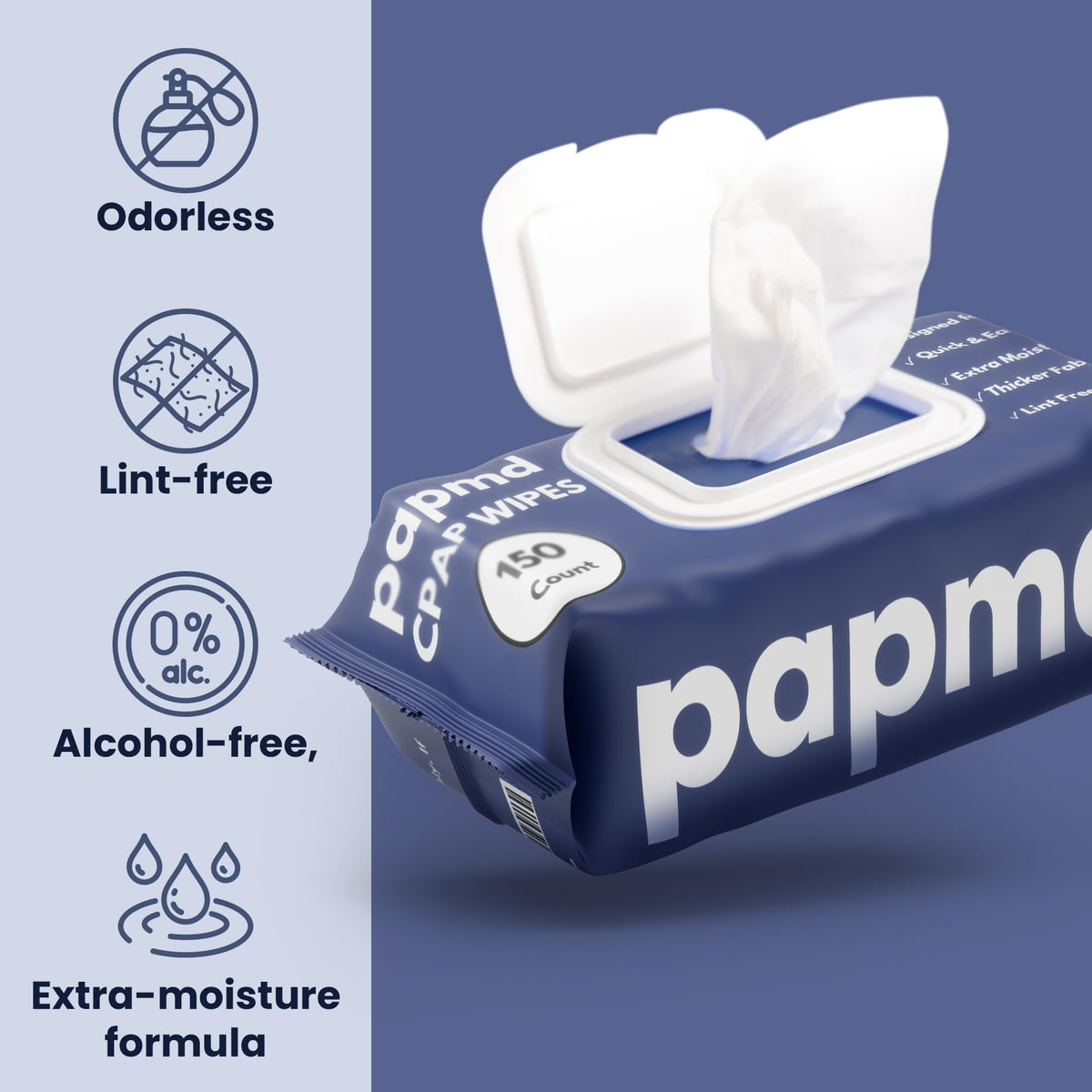 Using PAPMD wipe on CPAP mask cushion