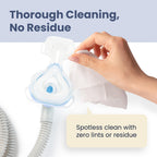 Cleaning CPAP tubing with PAPMD wipes