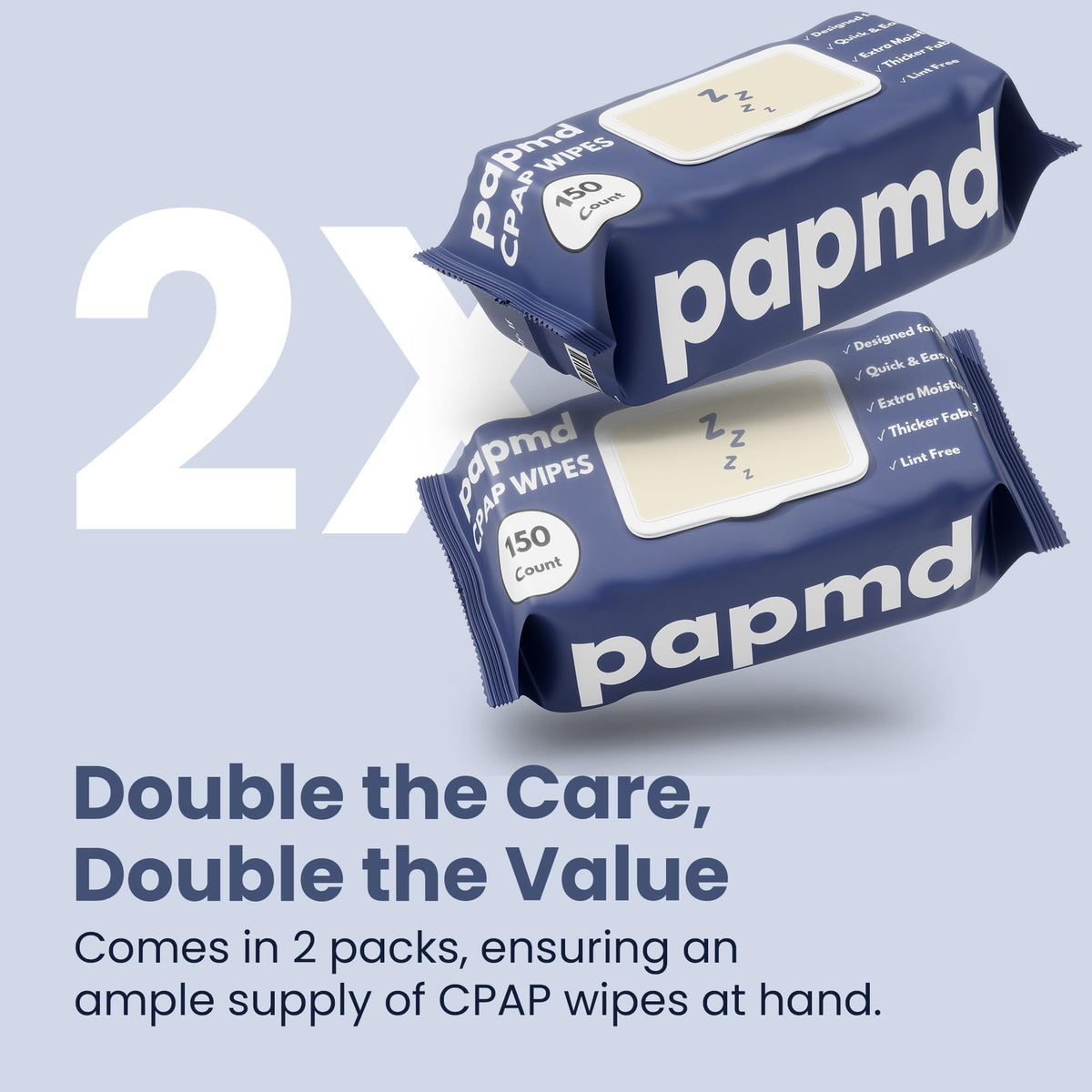 Unscented CPAP machine cleaning wipes bundle