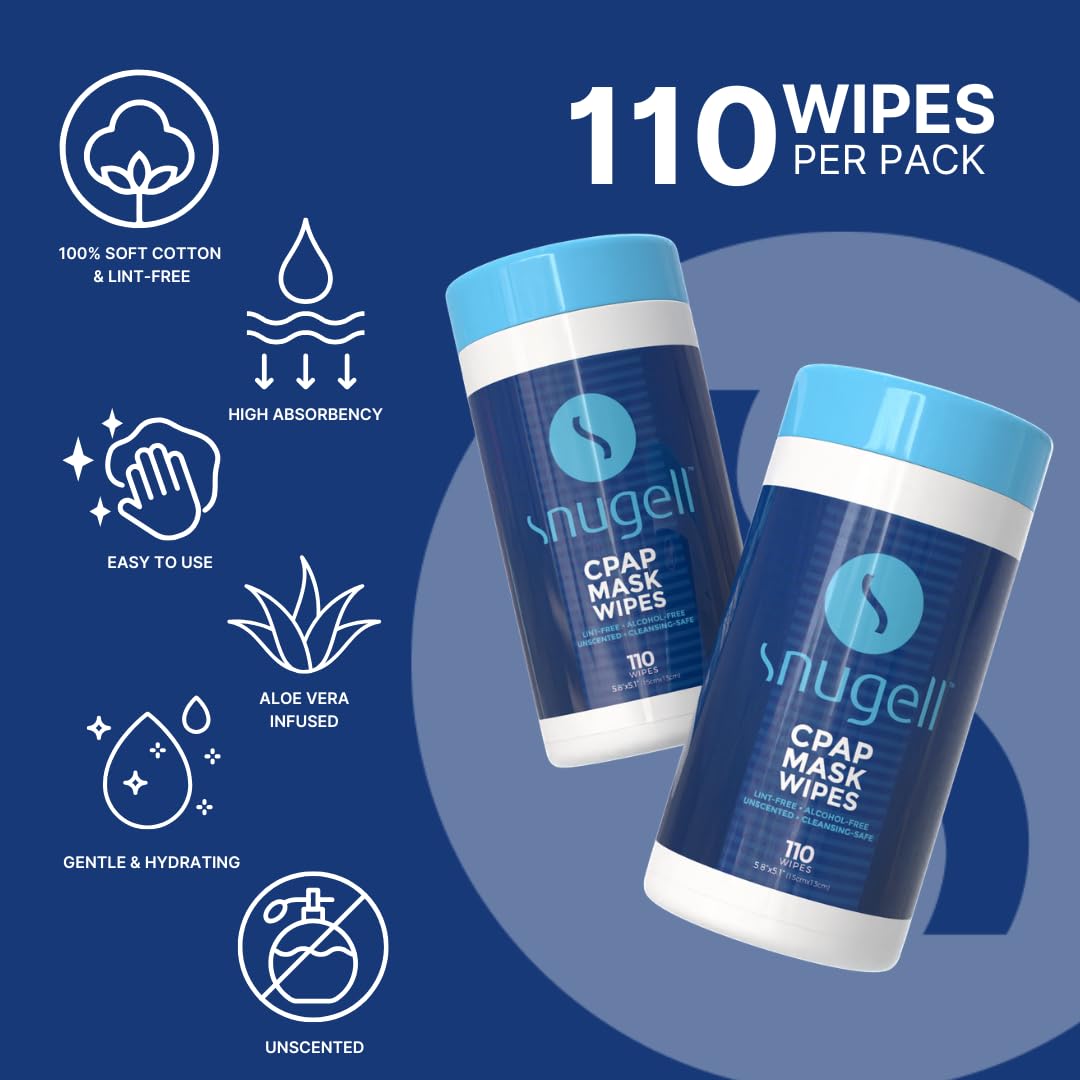 Snugell CPAP cleaning wipes for masks and tubes