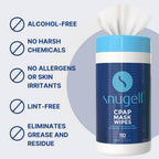 Alcohol-free CPAP mask wipes for daily hygiene