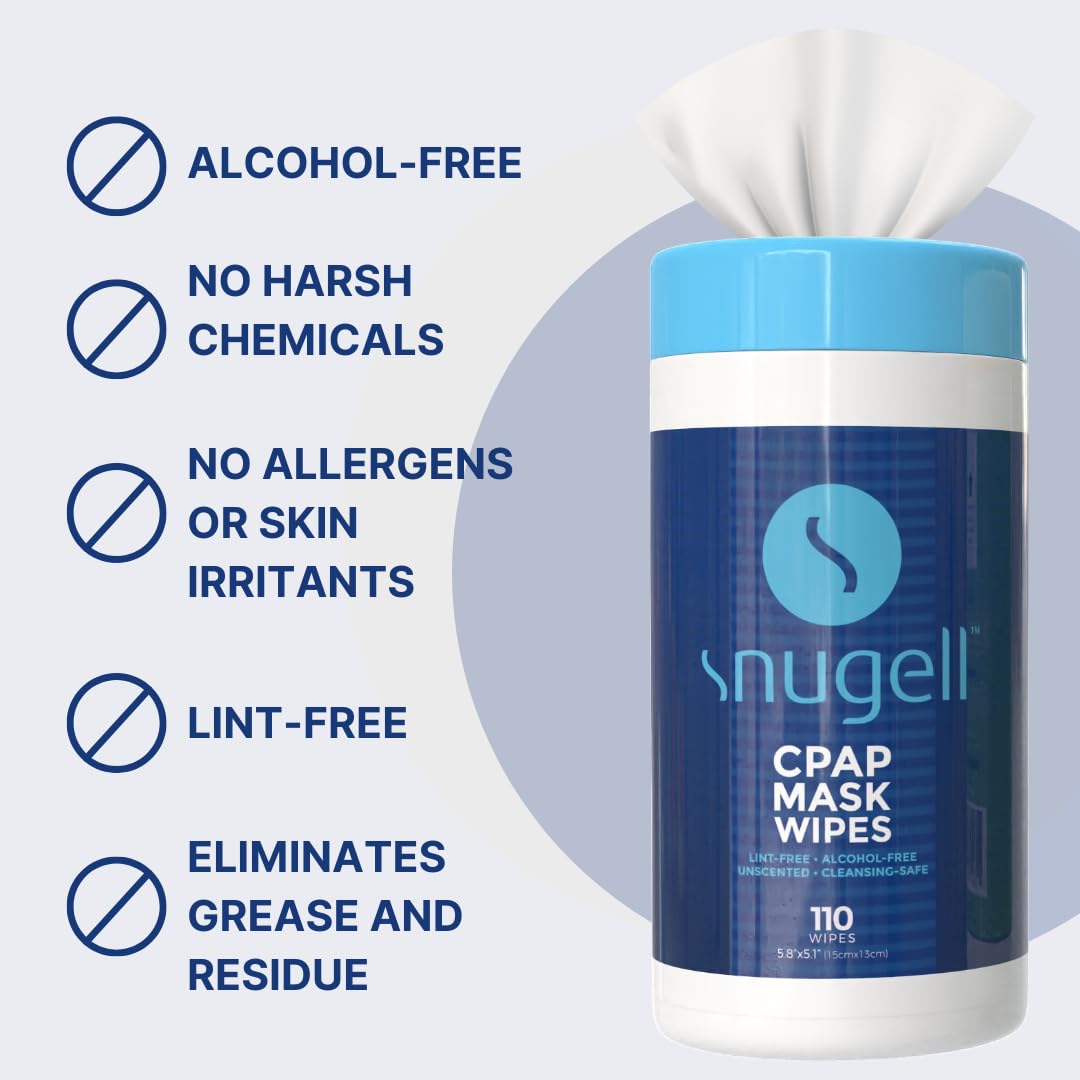 Alcohol-free CPAP mask wipes for daily hygiene