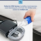 Display of 12-pack Snugell distilled water set in retail packaging