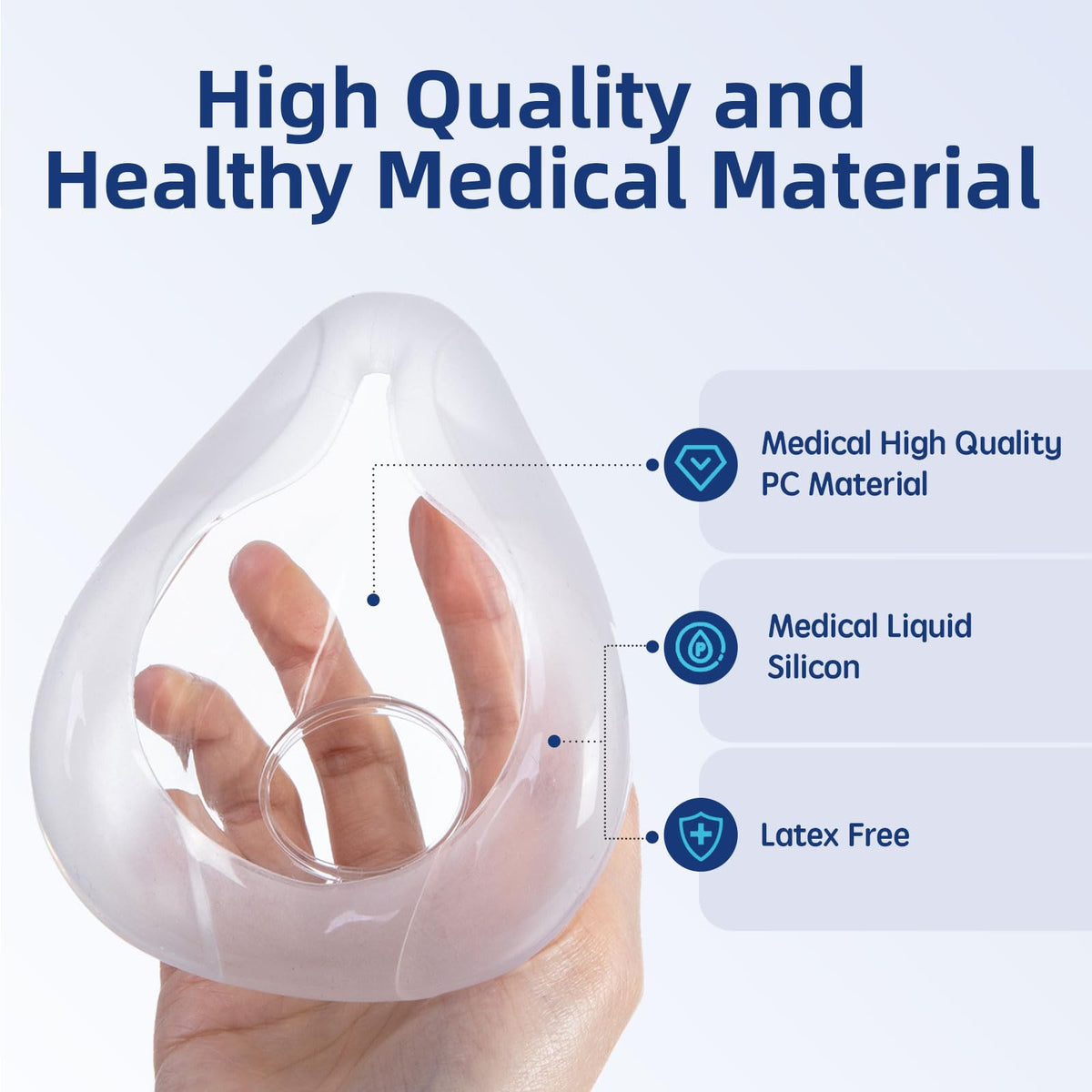 ResMed AirFit F20 large silicone cushion side profile
