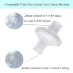 Side profile of Missyage inline CPAP filter for 22mm tubing
