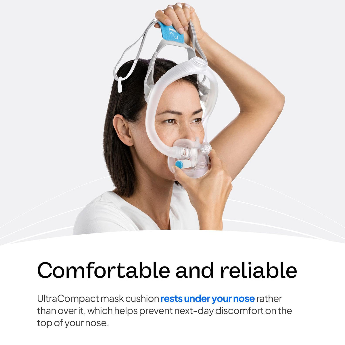 ResMed AirFit F30i cushion showing nasal bridge clearance design