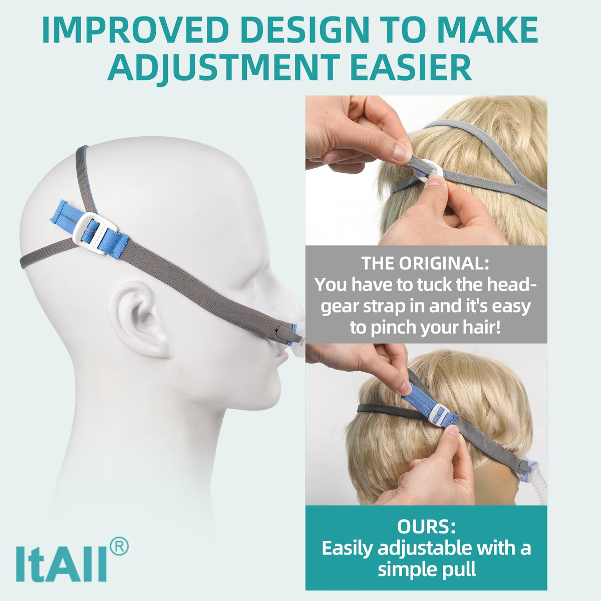 Elastic headgear straps for AirFit P10 mask system