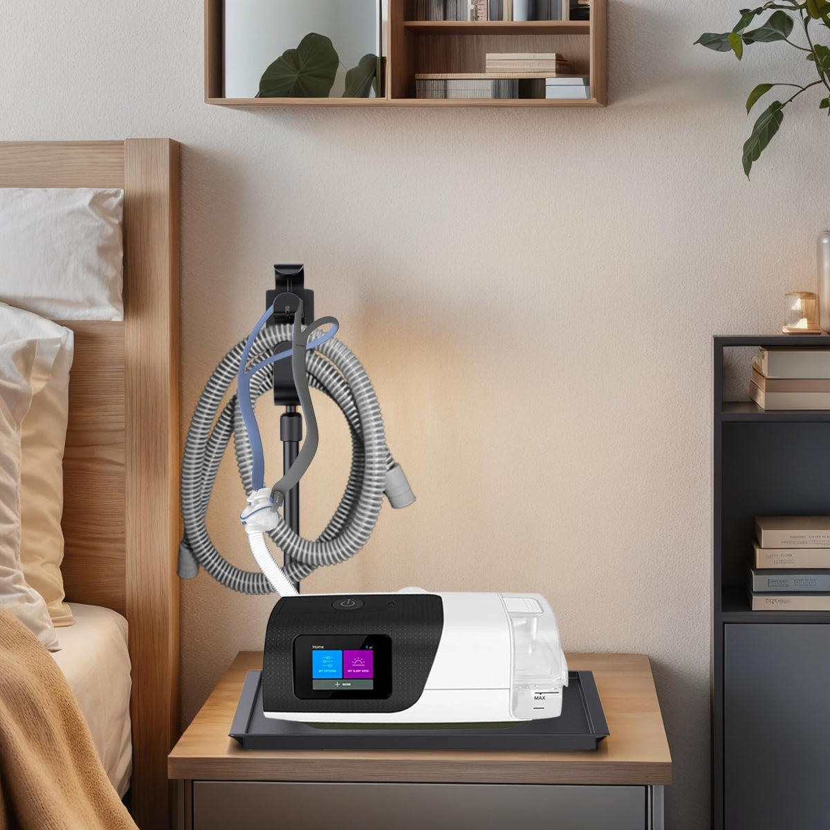 Non-slip CPAP machine mat for nightstand protection