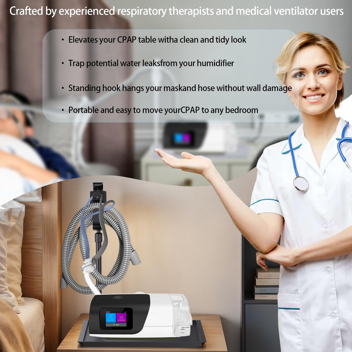 KAEDLEY branded CPAP mat and mask storage view