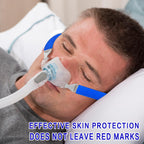 Blue breathable CPAP strap cushions for headgear