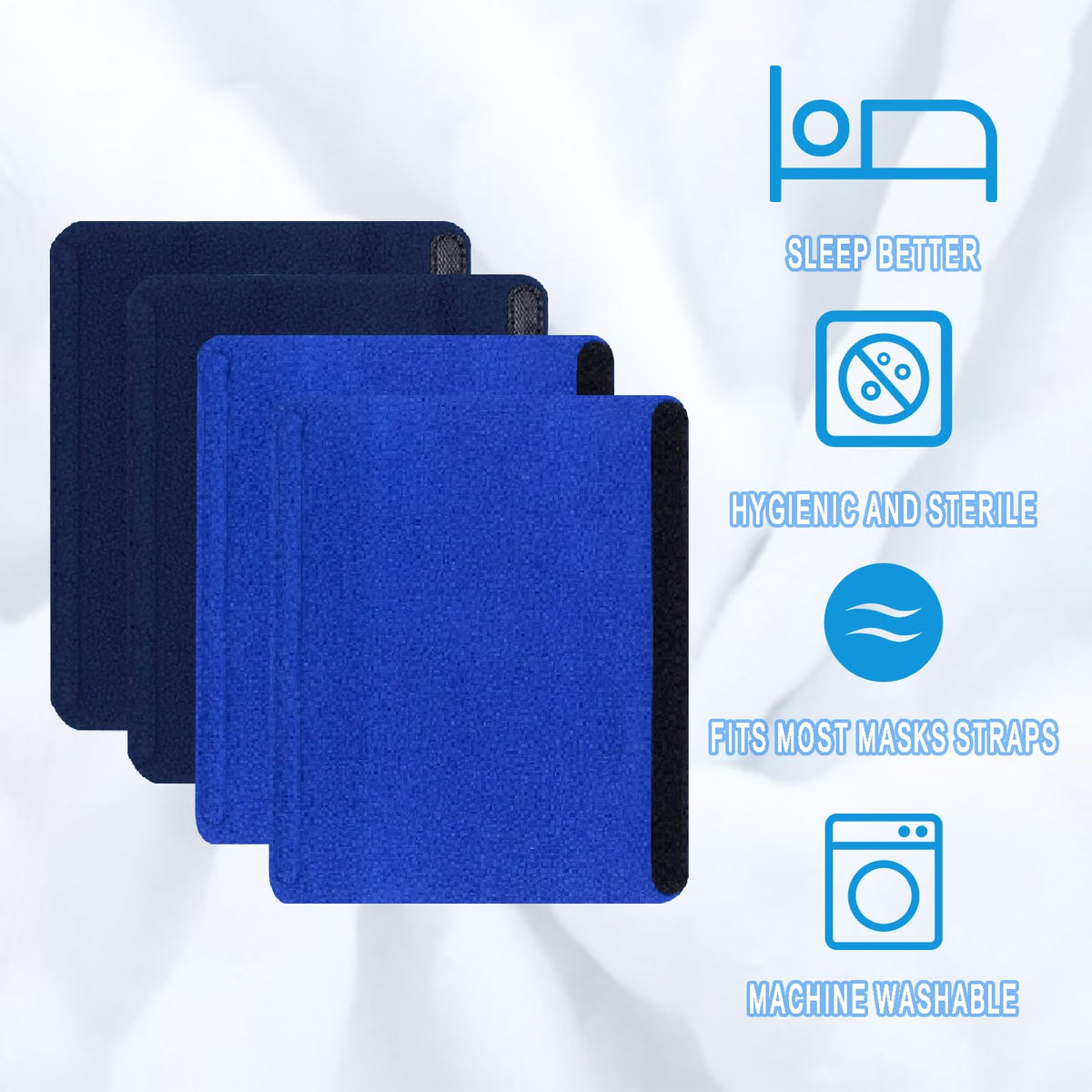 Soft fabric CPAP face pads for red mark prevention