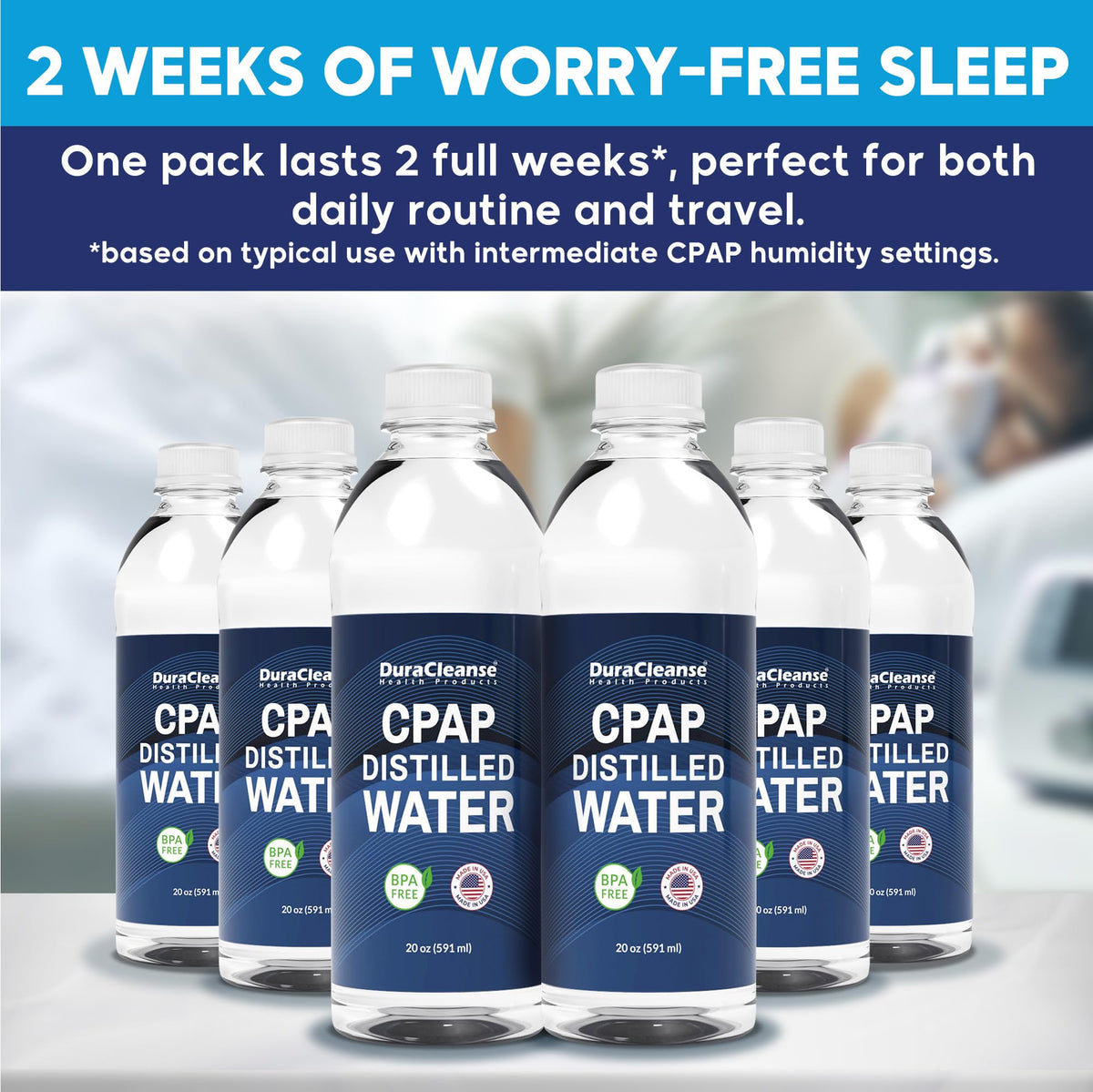 Authentic USA imported Dura Cleanse CPAP water 6-pack