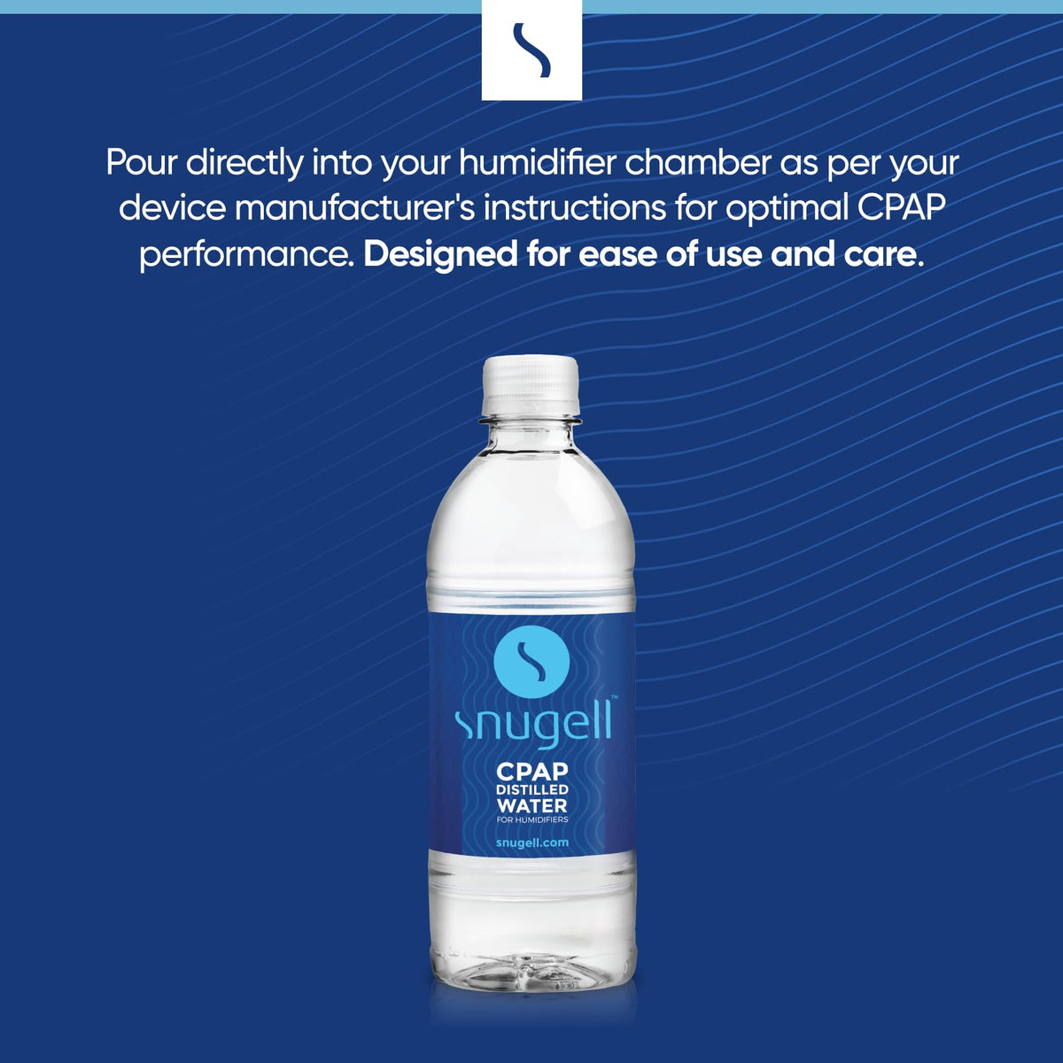 Twelve pack of Snugell CPAP water bottles for travel