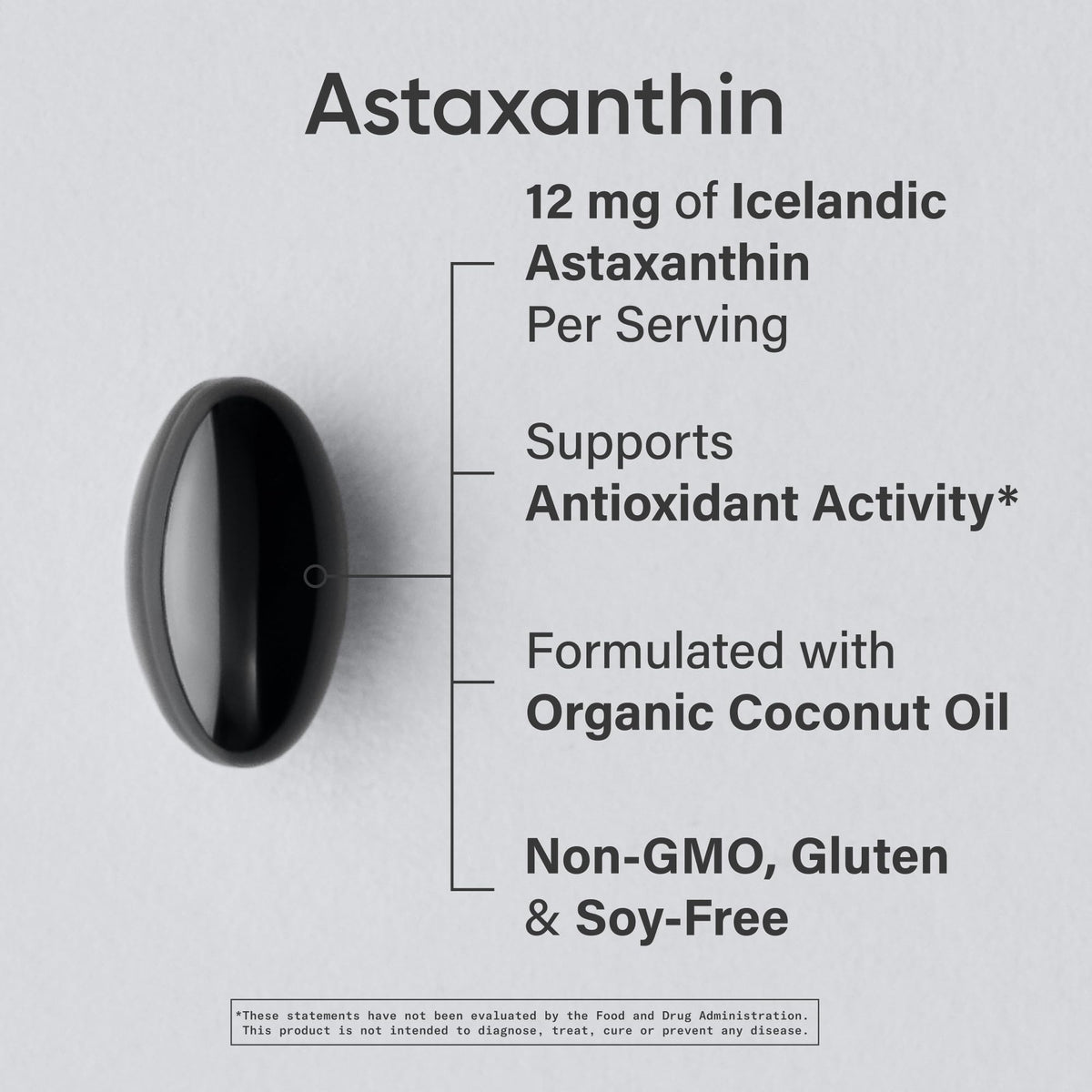 Sports Research Astaxanthin 12mg packaging showing organic coconut oil infusion details.