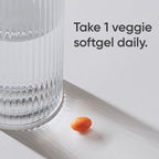Sports Research non GMO and vegan certified logos on the side of the 120 veggie softgels packaging.