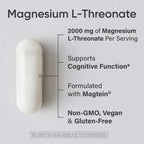 Sports Research Magtein magnesium supplement side label showing 2000mg dosage facts