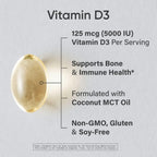 Sports Research Vitamin D3 125mcg softgels displaying product label information
