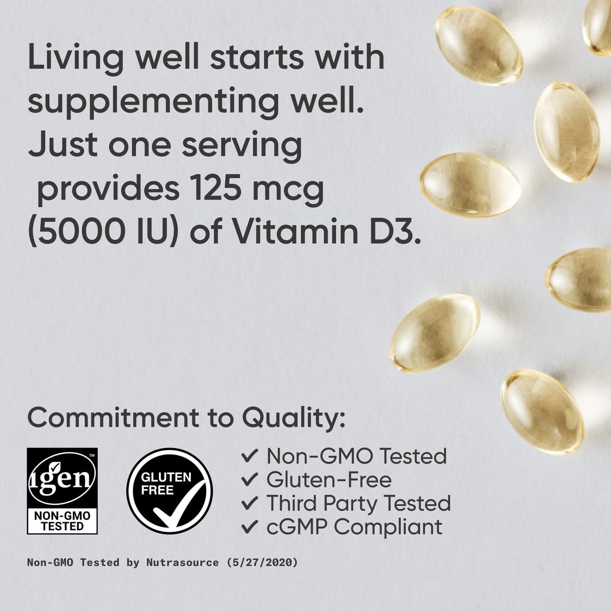 Sports Research vitamin D3 three hundred and sixty liquid veggie softgels packaging