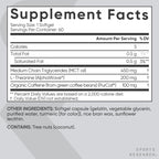 Premium non GMO verified L-Theanine and PurCaf caffeine capsules close up