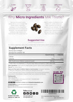 Micro Ingredients Milk Thistle extract with grape seed oil packaging showing serving facts.