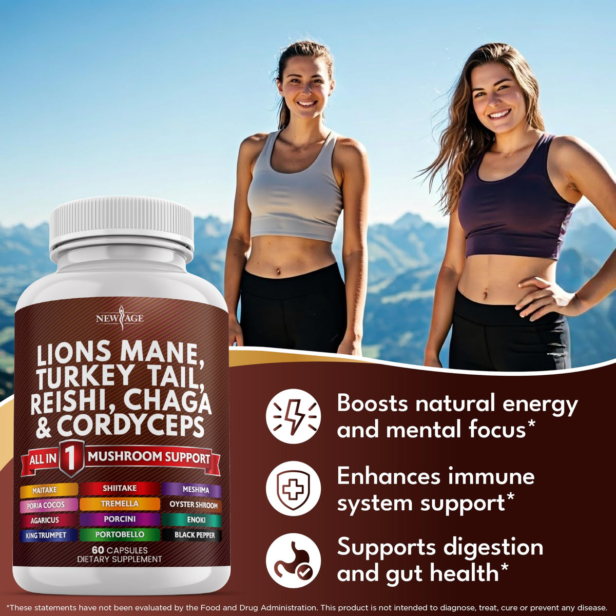 Premium immune booster mushroom complex capsules supplementary information