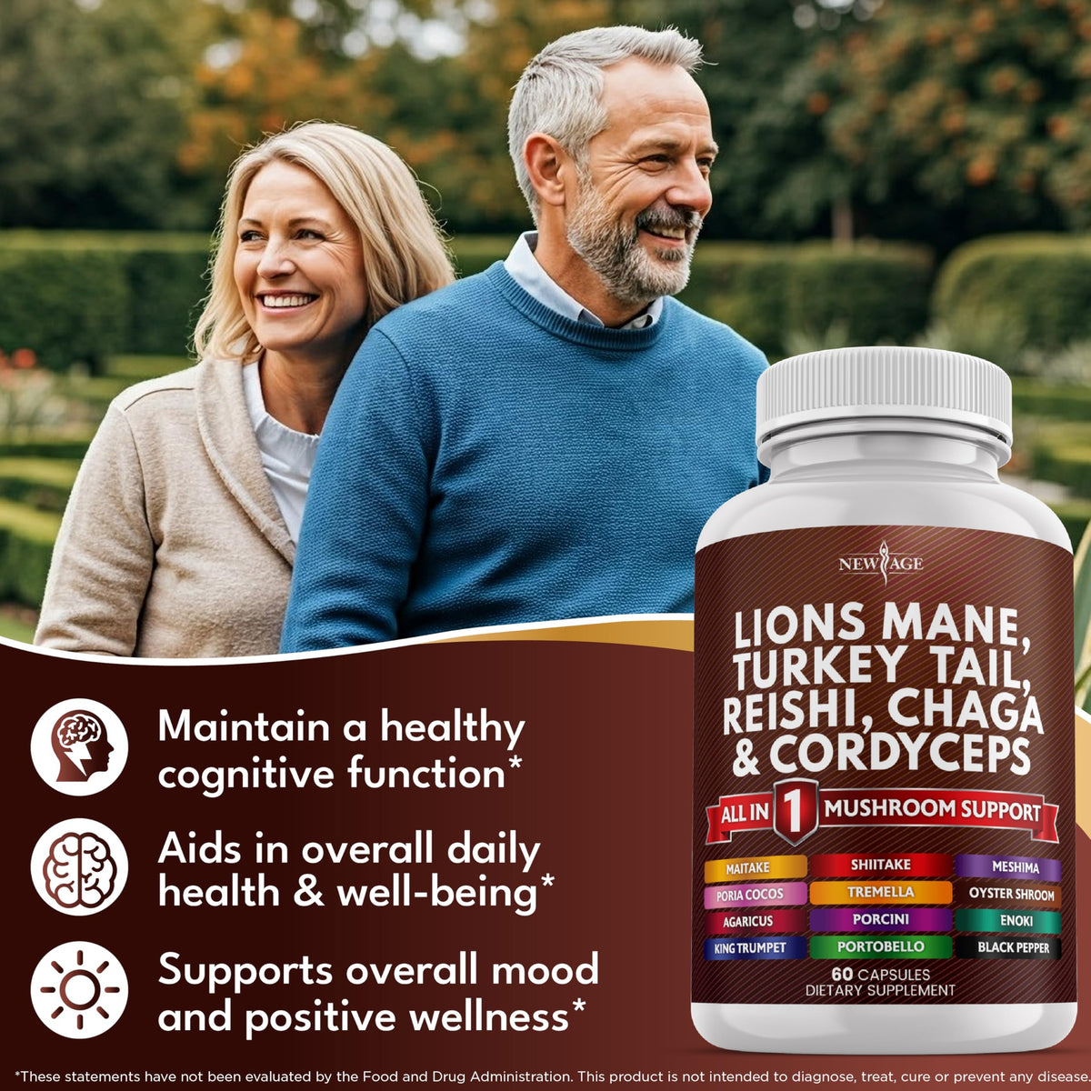Authentic New Age dietary supplement for brain health and memory