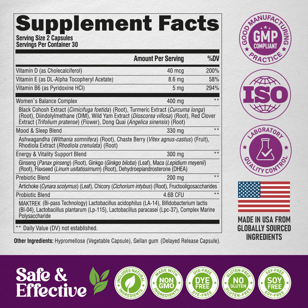 Full packaging view of NUTRAHARMONY perimenopause support herbal supplement