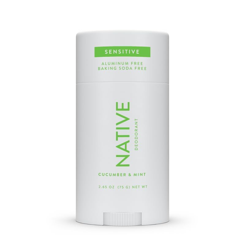 Aluminum free natural deodorant stick for sensitive underarms with premium packaging.
